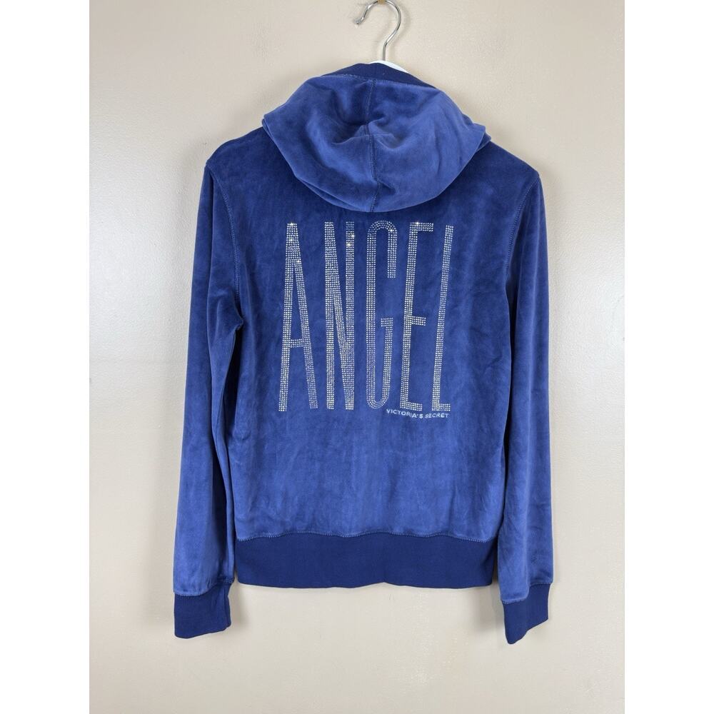 Y2K Victoria Secret Angel Sparkle Sequence Full Zip Up Hoodie Women’s Size M